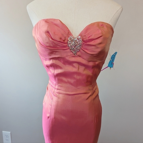 Vintage Y2K Color Shift Silk  Mermaid Formal Evening Gown - Picture 3 of 13